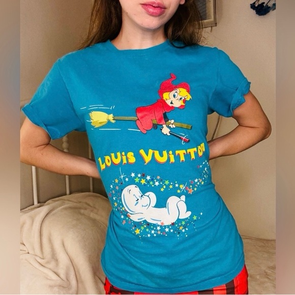 Mega Yacht Tops - Mega Yacht Louis Vuitton Blue Casper and Wendy Graphic T-Shirt SZ S
